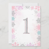Winter Onederland Girl 1er Anniversaire Invitation (Dos)