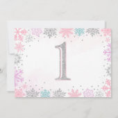 Winter Onederland Girl 1er Anniversaire Invitation (Dos)