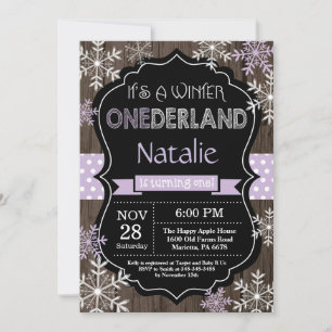 Winter Onederland Girl 1er Anniversaire Invitation
