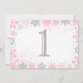 Winter Onederland Girl 1er Anniversaire Invitation (Dos)