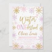 Winter ONEderland Girl 1st Birthday Invitation (Devant)