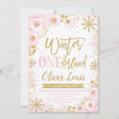 Winter ONEderland Girl 1st Birthday Invitation (Devant)
