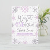 Winter ONEderland Girl 1st Birthday Invitation (Debout devant)