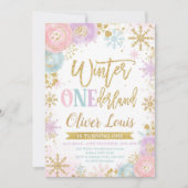 Winter ONEderland Girl 1st Birthday Invitation (Devant)