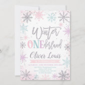 Winter ONEderland Girl 1st Birthday Invitation (Devant)
