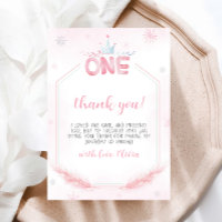 Winter Onederland Girl Anniversaire Carte de remer