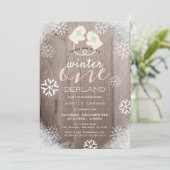 Winter Onederland Girl's 1st Birthday Invitation (Debout devant)