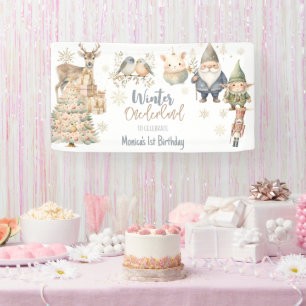 Winter onederland glitter prachtige verjaardag spandoek