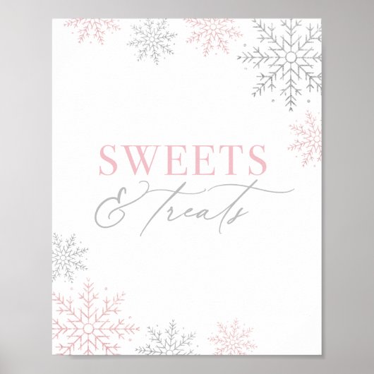 Winter Onederland Glitter Verjaardag snoepjes Poster (Voorkant)