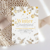 Winter Onederland Goud en zilver Verjaardag 1e Kaart