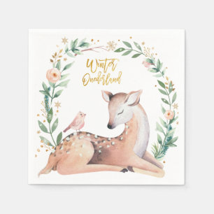 Winter ONEderland Goud Herten groen Bosland Servet