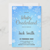 Winter ONEderland Invitations Argent Noir (Devant)