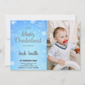 Winter ONEderland Invitations Silver Black Photo (Devant)