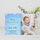 Winter ONEderland Invitations Silver Black Photo (Debout devant)