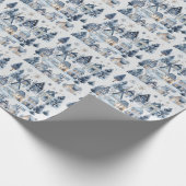 Winter Onederland Kersthuizen Verjaardag Cadeaupapier (Hoek)