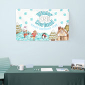 Winter onederland Kerstmis verjaardag Banner (Beurs)