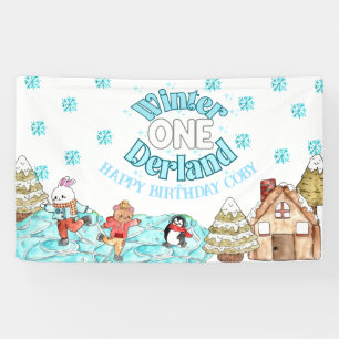Winter onederland Kerstmis verjaardag Banner