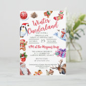 Winter Onederland Kind Kerst en Verjaardag Kaart (Staand voorkant)