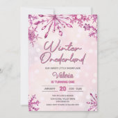 Winter Onederland Kleine Sneeuwvlok 1e Verjaardag Kaart (Voorkant)