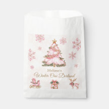 Winter ONederland Meisje 1e Verjaardag Roze Sneeuw