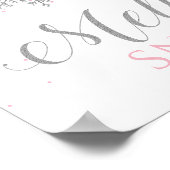 Winter Onederland Melted Snow roze Silver Poster (Hoek)