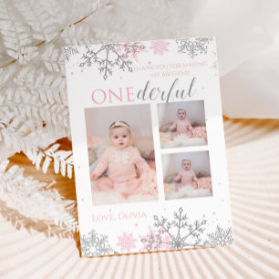 Winter ONEderland Merci flocons de neige rose arge