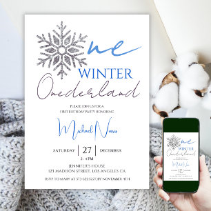 Winter ONEderland Minimalistische jongen 1e verj Kaart