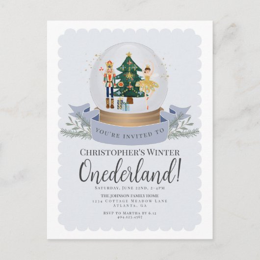 Winter Onederland Notenkraker eerste verjaardagsui Briefkaart (Voorkant)