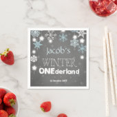 Winter Onederland Papier Servet Blauwe Jongen Snee (Insitu)