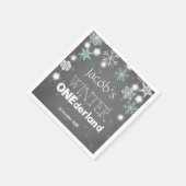 Winter Onederland Papier Servet Blauwe Jongen Snee (Hoek)