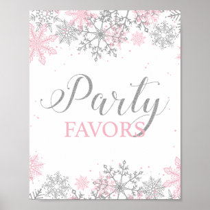 Winter Onederland Party geeft de voorkeur aan roze Poster