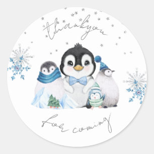 Winter Onederland Penguin Thankyou Sticker