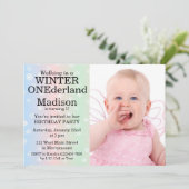 Winter Onederland Photo personnalisée Invitation A (Debout devant)