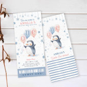 Winter Onederland Pingouin 1er Anniversaire Carte 