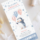 Winter Onederland Pingouin 1er Anniversaire Carte 