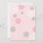 Winter Onederland Pink Silver Glitter Uitnodiging (Achterkant)