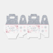 Winter ONEderland Pink Silver Snowflake Party Bedankdoosjes (Uitgevouwen)