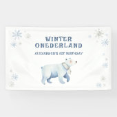 Winter Onederland Polar Beer 1e verjaardag Spandoek (Horizontaal)