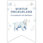 Winter Onederland Polar Beer 1e verjaardag Vlaggetjes (Eerste vlag)
