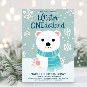 Winter ONEderland Polar Beer First Birthday Kaart
