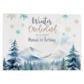 Winter onederland prachtige verjaardag groot cadeauzakje (Achterkant)