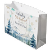Winter onederland prachtige verjaardag groot cadeauzakje (Achterkant Gekanteld)