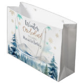 Winter onederland prachtige verjaardag groot cadeauzakje (Voorkant Gekanteld)