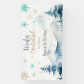 Winter onederland prachtige verjaardag spandoek (Verticaal)