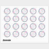Winter ONEderland roze en zilver Birthday Favors Ronde Sticker (Vel)