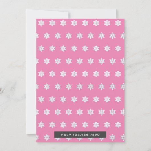 Winter ONEderland Roze Flamingo 1e verjaardag meis Kaart (Achterkant)