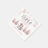 Winter ONEderland Roze Meisje Kerstmis 1e verjaard Servet (Hoek)