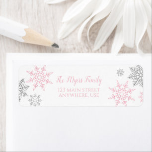 Winter Onederland Roze Silver sneeuwflake Label