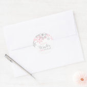 Winter Onederland Silver en Pink Snowflake Ronde Sticker (Envelop)
