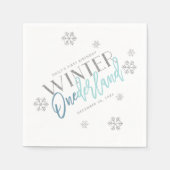 Winter ONEderland Silver Glitter Blue 1st Birthday Servet (Voorkant)